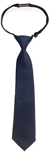 Retreez Solid Matte Color Woven Microfiber Pre-tied Boy's Tie - Navy Blue - 4-7 years