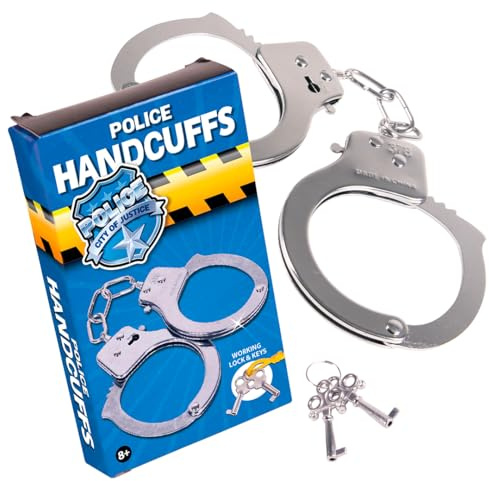 Kangaroo Toy Metal Handcuffs for Kids with Keys – Safe Release Mechanism, Metal Police Cuffs for Easter, Pretend Play Handcuffs Costumes Prop – Toy Hand Cuffs with Keys for Kids, Boys & Girls