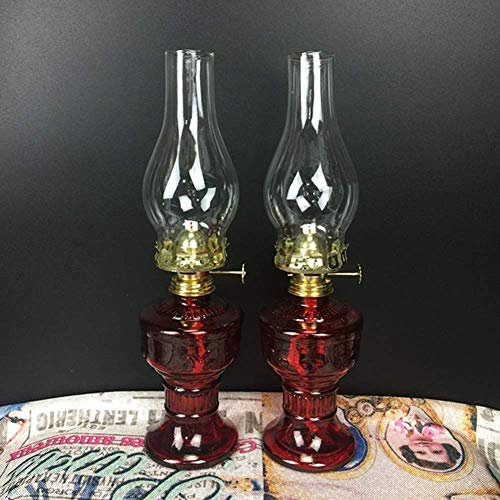 Dongbin Lampe à Kérosène 2PCS, Lanterne de Tempête Nostalgie Rétro, Lampe à pétrole en Verre Lampe à Huile Rétro Transparent Lampe à Huile de Bureau Lampe d'urgence à la Maison N Lampe Lanterne