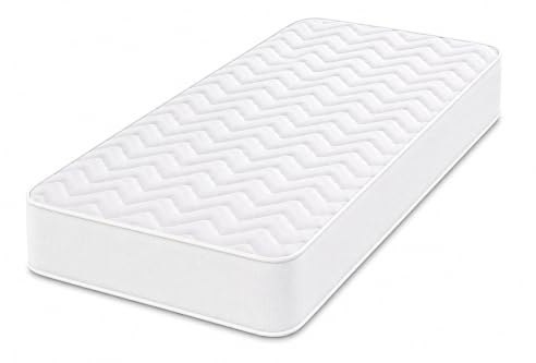 Starlight Beds White Chevron Single Hybrid Mattress | Coil Spring, Memory Foam, Single, 90x190x18cm, 7.5 Inch Deep, Soft Comfort Support, Budget Friendly, Rolled & Boxed