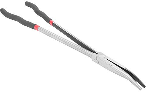 Alicates de Punta Doblada, Alicates de Punta de Aguja de Mango Largo de 25 grados, Alicates de Punta Curva de Acero en Ángulo de 400 mm para Electrónica Reparación Espacios Estrechos