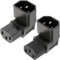 Xiatiaosann IEC-Stecker C14 auf C13-Buchse, 90 Grad nach unten, oben, rechtwinkliger Stromverlängerungsadapter für PDU und USV, 3-poliger 250-V-10-A-IEC320-Anschluss
