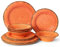 LEHAHA 12 Piece Crackle Lightweight Melamine Dinnerware Set-Service for 4, break-resistant and Durable Rustic Plates and Bowls Dishware Sets Perfect for Patio and Outdoor Activities