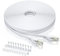 BAHIWOM Cat8 Ethernet-Kabel 7m mit Clips, 40 Gbit/s 2000 MHz Cat 8 Lan Kabel-Netzwerkkabel Gigabit RJ45 Patchkabel, Flach Internetkabel Kompatibel mit Router, mit Modem, mit PC, mit Laptop - Weiß