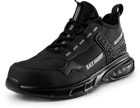 Black Hammer 5599 Men's S1P SRC Water-Resistant Steel Trainers, 13 UK Black