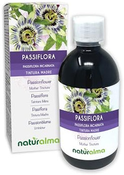 Passionsblume (Passiflora incarnata) Kraut mit Blüten Alkoholfreier Urtinktur Naturalma - Flüssig-Extrakt Tropfen 500 ml - Nahrungsergänzungsmittel - Veganer