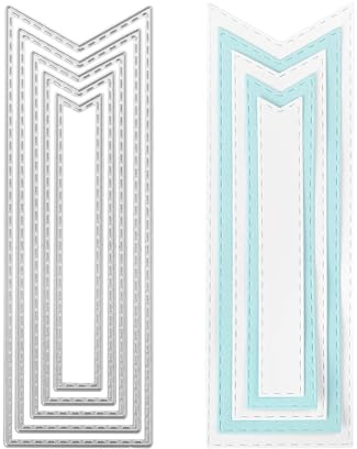 Stanzenshop stansmall fem långa vimplar, fana, märke, banderoller, stansformar, stenciler, scrapbooking, korttillverkning, gör-det-själv, präglingsmallar