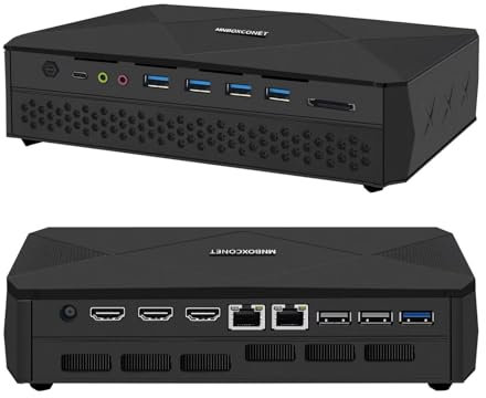 MNBOXCONET Mini Gaming PC RTX 3060 Core i7 12700H (14C20T, up to 4.7GHz) Windows 11 Pro Desktop Computer, DDR5 64GB RAM 2TB NVMe SSD, Dual i226V 2.5GbE LAN, SD Card Slot, WiFi6, BT5.2