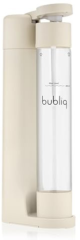 bubliq Wassersprudler, Beige, mit 1 l Flasche, minimalistisches Design, sparkle anything