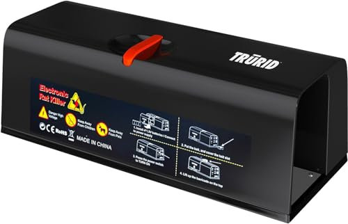 Piège à souris et rats d'intérieur pour la maison – Puissant tueur de rongeurs électrique, design anti-échappement humain et réutilisable, tue instantanément les rats, les souris, les tamias et les