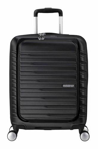 American Tourister Flashline - Spinner S, Hand Luggage with Front Loading, 55 cm, 34 L, Black (Shadow Black)