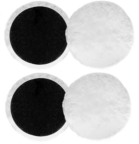 Inserto per lucidatura, compatibile con levigatrice orbitale Bosch, 4 dischi per lucidatura in lana d'agnello, 125 mm, per levigatrice orbitale con velcro per auto, pavimenti in sughero, ecc