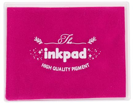 PATIKIL 5x4 Craft Ink Pad, Washable Stamp Ink Pad DIY Ink Pad for Rubber Stamp Card Making Stamping Scrapbook Fingerprint Footprint Handprint, Rose Pink