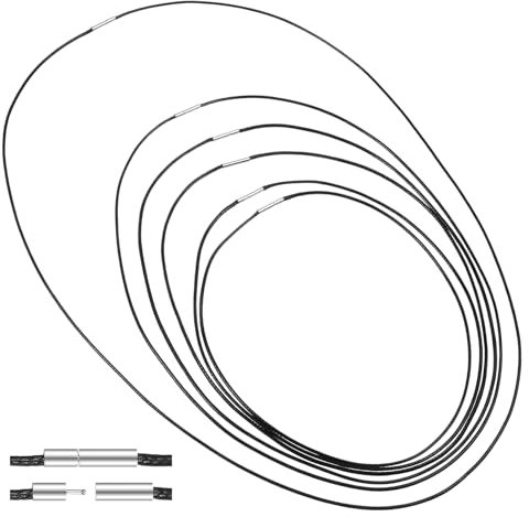 Giantree 6 Stück Lederband für Kette, 1.5mm Breit Lederhalsband Männer Damen, Lederbänder für Ketten 40/45/50/55/60/80cm Schwarz Lederband mit Verschluss für DIY Armband Halskette Schmuck Handwerk