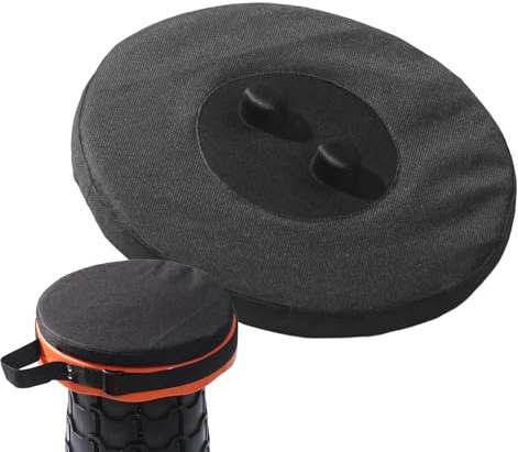 Tragbarer Teleskophocker Kissen, einziehbarer KlapphockerKissen für Camping, Garten, Angeln, Wandern, Reisen, Grillen, verstellbare Klapphocker Kissen, maximale Traglast 180kg, 25x25x2/3cm
