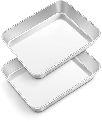 Onader rostfritt stål bakplåt set om 2, djup ugnsform, 23,8 x 18 x 5 cm