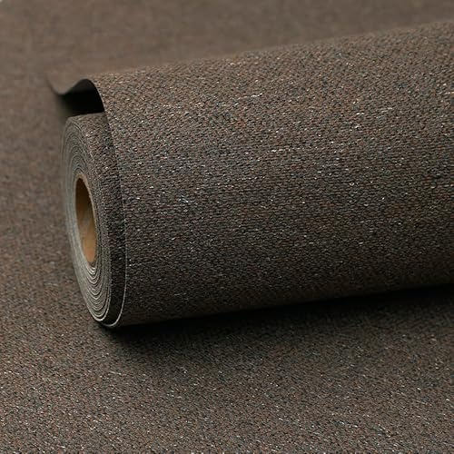 ShanLi PuWu Brown Peel and Stick Wallpaper Slight Velvety Feeling Woven Fabric Grasscloth Textured Washable Thick Self-Adhesive Contact Paper Removable (16.5x236.2) S73