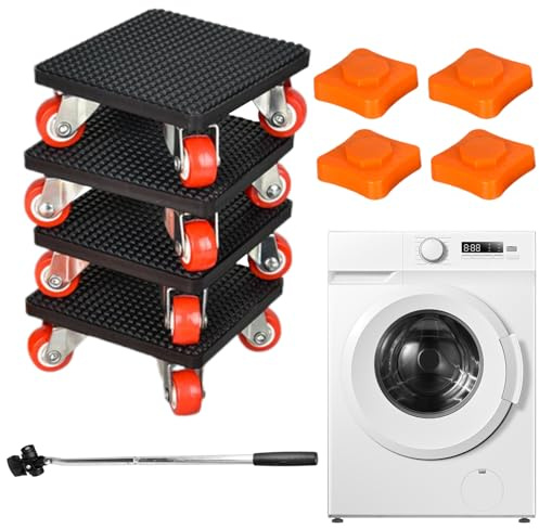 Portable Furniture Wheels - Non-Slip Lifter Moving Tool, Appliance Transport Device with Feature, Sofa Bed Roller with Grip, Household Utility Look, Cabinet Wheels for Desk, Piano, Fridge