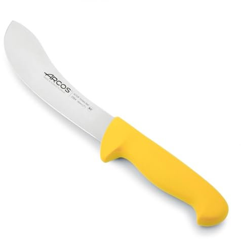 Arcos Serie 2900 - Coltello Danese Coltello Scuoiamento - Lama Acciaio Inossidabile Nitrum 190 mm - Manico Polipropilene Colore Giallo