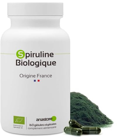 ESPIRULINA ECOLÓGICA * 500 mg / 180 cápsulas * Antioxidantes, Cardiovascular (glucosa), Deficiencias (hemoglobina), Energia (fatiga), Equilibrio emocional, Inmunitario (estimulación de defensas naturales), Peso (adelgazamiento), Rendimiento deportivo * Garantía de satisfacción o reembolso * Fabricado en Francia