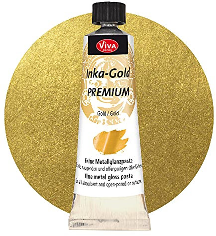 Viva Decor Inka Gold Premium 40g – Gold – Wischmetall und Gilding Wax für Glanzeffekte auf Holz, Leinwand, Ton und Beton, schnell trocknend, ideal für Patina-Effekte und DIY-Projekte