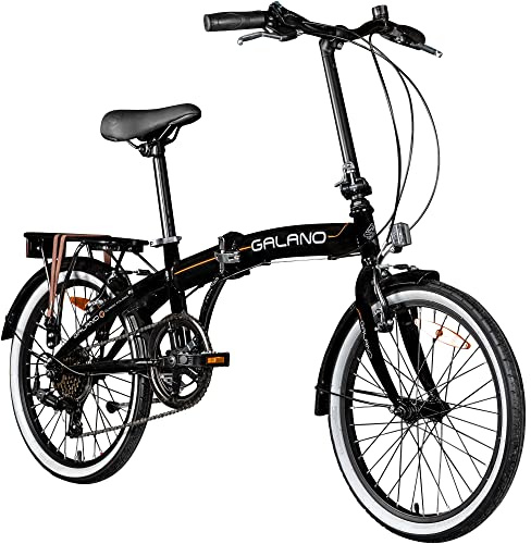 Galano 20 Zoll Klapprad Metropolis Fahrrad Faltrad Campingrad, Farbe:Schwarz