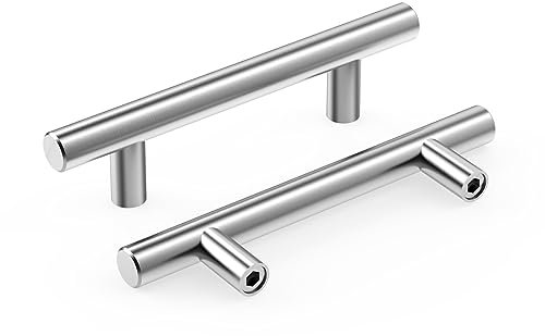 Meisax 10x Möbelgriffe Edelstahl T Schrankgriff 96mm Lochabstand Küchengriffe Stangengriff Küchenschrank Kleiderschrank Griff