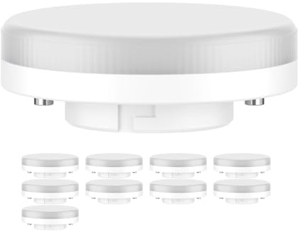 ledscom.de 10x GX53 LED Leuchtmittel, weiß (4100 K), 6,5 W, 550lm, 3-Stufen-Dimmer, matt