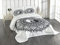 ABAKUHAUS Ying Yang Tagesdecke Set, Bohemian Mendi Kunst, Set mit Kissenbezug Mit Digitaldruck, für Einzelbetten 170 x 220 cm, Anthrazit grau Weiß