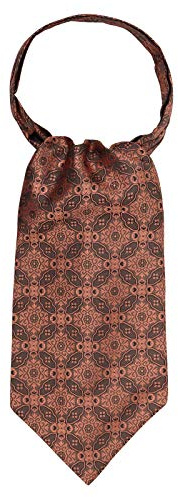 WANYING Homme Cravate Tie Ascot Cravate Écharpe en Polyester Soie Retro Classque pour Travail Fête Cérémonie Mariage - Motif Décoratif Couleur Bronze