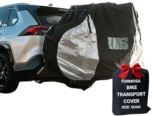 Formosa Covers Travel Bike Rack Cover for Transport, 4 Bikes, Hitch Mount