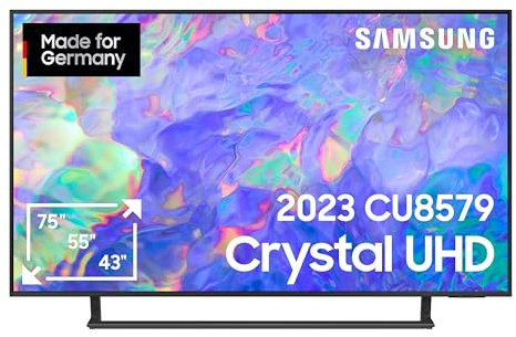 Samsung Crystal CU8579 Fernseher 43 Zoll, Dynamic Color, AirSlim Design, Crystal Prozessor 4K, Smart TV, GU43CU8579UXZG, Deutsches Modell [2023]