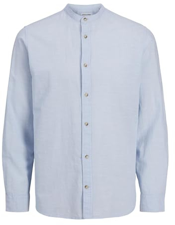 JJESUMMER band skjorta LS SN, Chambray Blue, S