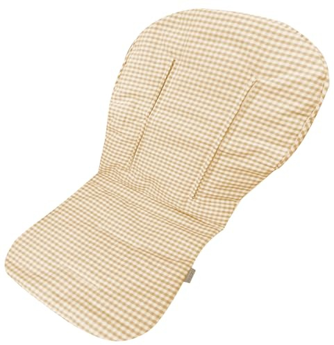 Funda verano silla de paseo bebé - Colchoneta fresquita algodón - Universal - Vichy Beige - 100% Algodón
