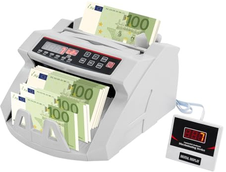 KANBCNG Compteuse de billets avec écran LED - Compteuse de billets - Avec vérification d'authenticité - Compteuse de billets multinationale professionnelle - Pour magasins, centres commerciaux