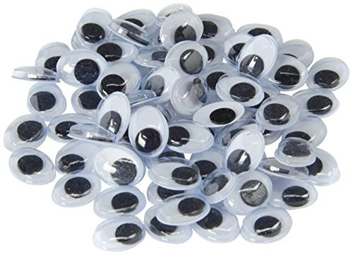 Efco Oval wackeligen Augen, aus Kunststoff, schwarz/weiß, 10 x 8 mm, 100 Stück