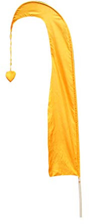 Asiastyle Balifahne | Farbe: Hellorange | 200 cm lang | MIT BAMBUSSTANGE | aus echtem Satin | Originale Umbul Fahne