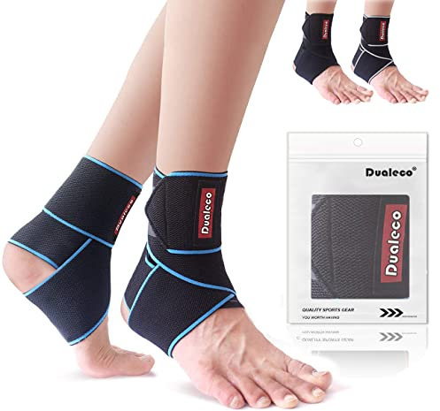 Dualeco Sprunggelenkbandage 1 Paar, Einstellbar Bandage Fußgelenk, Fußbandage Sprunggelenk