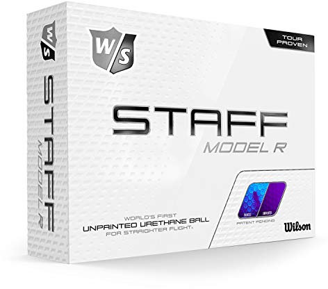 Wilson Staff Golfbälle, Staff Model R, 12 Bälle, Unbemalt, Vierteiliger Golfball, Urethan, Weiß, WGWP29050