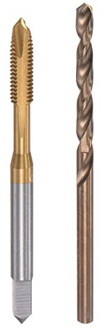 sourcing map M4 x 0.7 Taraud Spirale Point Filetage et 3.3mm Foret Ensemble Métrique Titane Plaqué Cobalt Haute Vitesse Acier Machine Vis Filetage Robinet Enfilage Outil
