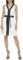 DKNY Damen Fit and Flare Gürtel zum Selbstbinden Kleid, Elfenbein/Schwarz, 34