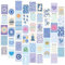 50 Stück Ästhetisches Bild, Blau Wandcollage Kit Ästhetisches Bild für Wandcollage, Collage Print Kit Postkarte für Teenager-Mädchen Room Decor, Ästhetische Postkarte, Zimmer Schlafsaal Foto Display