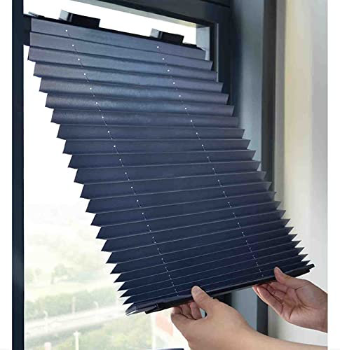 FJAUOQ Sonnenschutz verdunkelungsrollos Mit Saugnäpfen Thermo Dachfenster Rollos Ohne Bohren Plissee Rollos Temporäre Jalousien,70x120cm