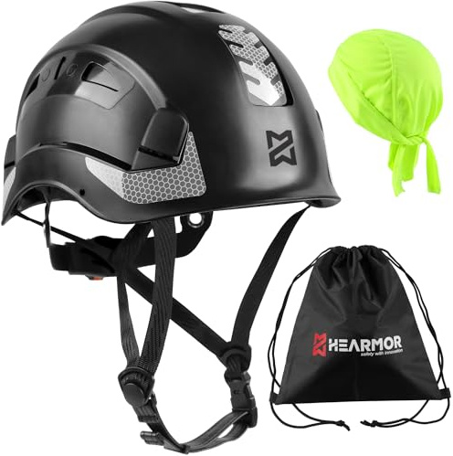 HEARMOR Casque d'escalade pour travaux en Altitude et Alpinisme, Casque ABS Unisexe avec capteur UV réfléchissant EN12492