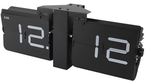 Orologio a Fogli Mobili Digitale, Orologio da Parete retrò in Acciaio Inossidabile, Orologio a Fogli Mobili Automatico Alimentato a Batteria 12 Ore, per Camera da Letto (#4)