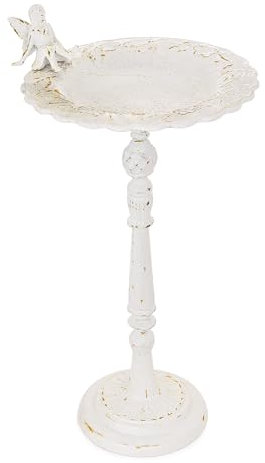 Sungmor Verzierte Vogeltränke aus Gusseisen für den Garten, 53,3 cm hoch, Vintage-Vogeltränke mit Engelstatue, Dekoration, stehender Wassernapf für den Außenbereich, dekorativer Sockel