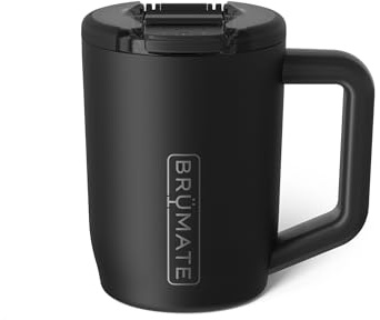 BrüMate Müv - 15oz 100% Leak Proof Insulated Coffee Mug with Handle & Lid - Stainless Steel Coffee Travel Mug - Double Walled Coffee Cup (Matte Black)
