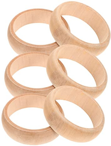 SEWACC 6stücke Holzarmbänder Unbemalt Diy Für Schmuckherstellung Holzkreise Zum Basteln Und Individualisieren