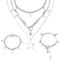 Nayyana 3 Stück silberne Stern-Halskette Y2K-Schmuckset Grunge-Halskette Kawaii niedliche Halsketten Ästhetischer Vintage-Emo-Schmuck, Weihnachts-Neujahr-Schmuckgeschenk für Frauen