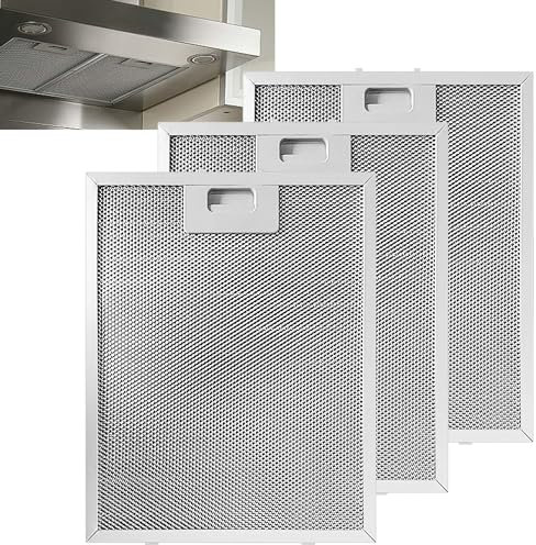 Filtro antigrasso in metallo per cappa da cucina, Confezione da 3 filtri for cappa aspirante, filtro for cappa aspirante for cucina 320 x 260 mm, argento